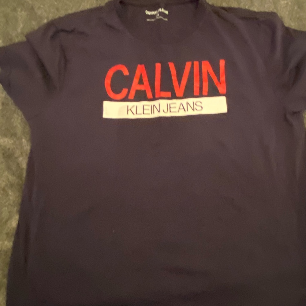 Calvin Klein Men’s Navy Blue T-Shirt size large